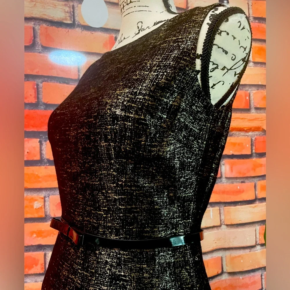 NWT Spiegel Black-Gold Cocktail Dress - Picture 3 of 10